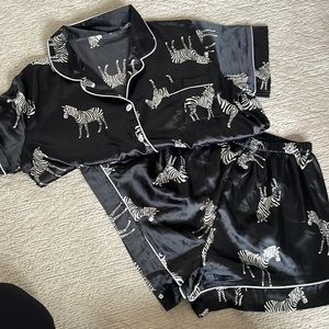 Zebra silk pajama set